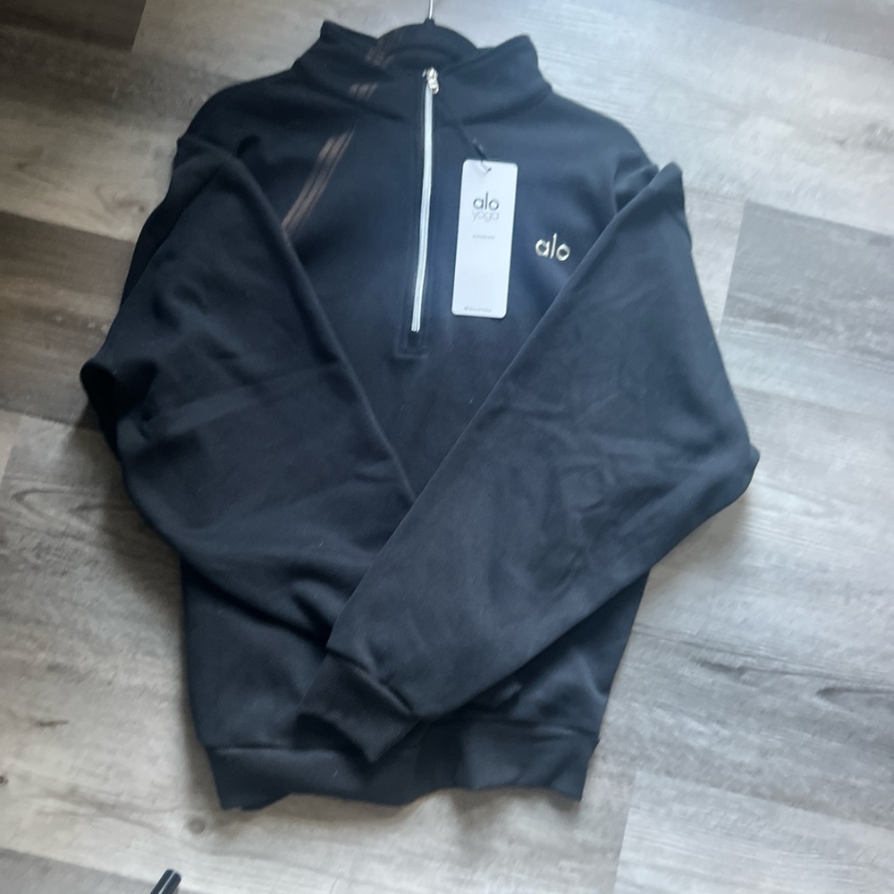 ALO Yoga Men's Zip-Up Black Sweater